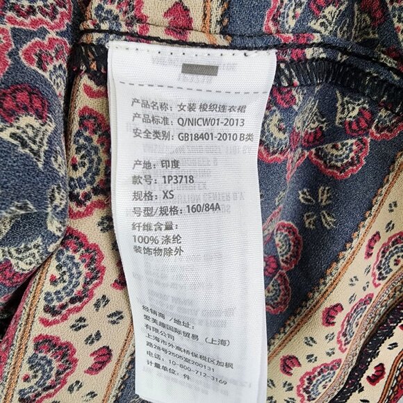 Womens Abercrombie & Fitch Retro Print Dress 3/4 Sleeve Round Neck Size XS - Picture 8 of 14